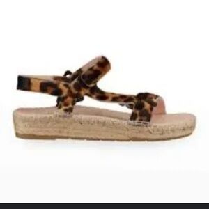 Manebi | Leopardprint Calf Hair Espadrille Sandals nwot anthro $258 fall casual
